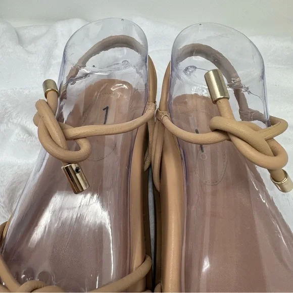 Arezzo Womens Camila Flatform Leather Ankle Strap Sandal in True Sand Size 7B - Picture 11 of 14